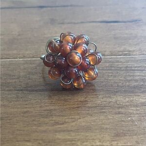 Brown Beaded Ring